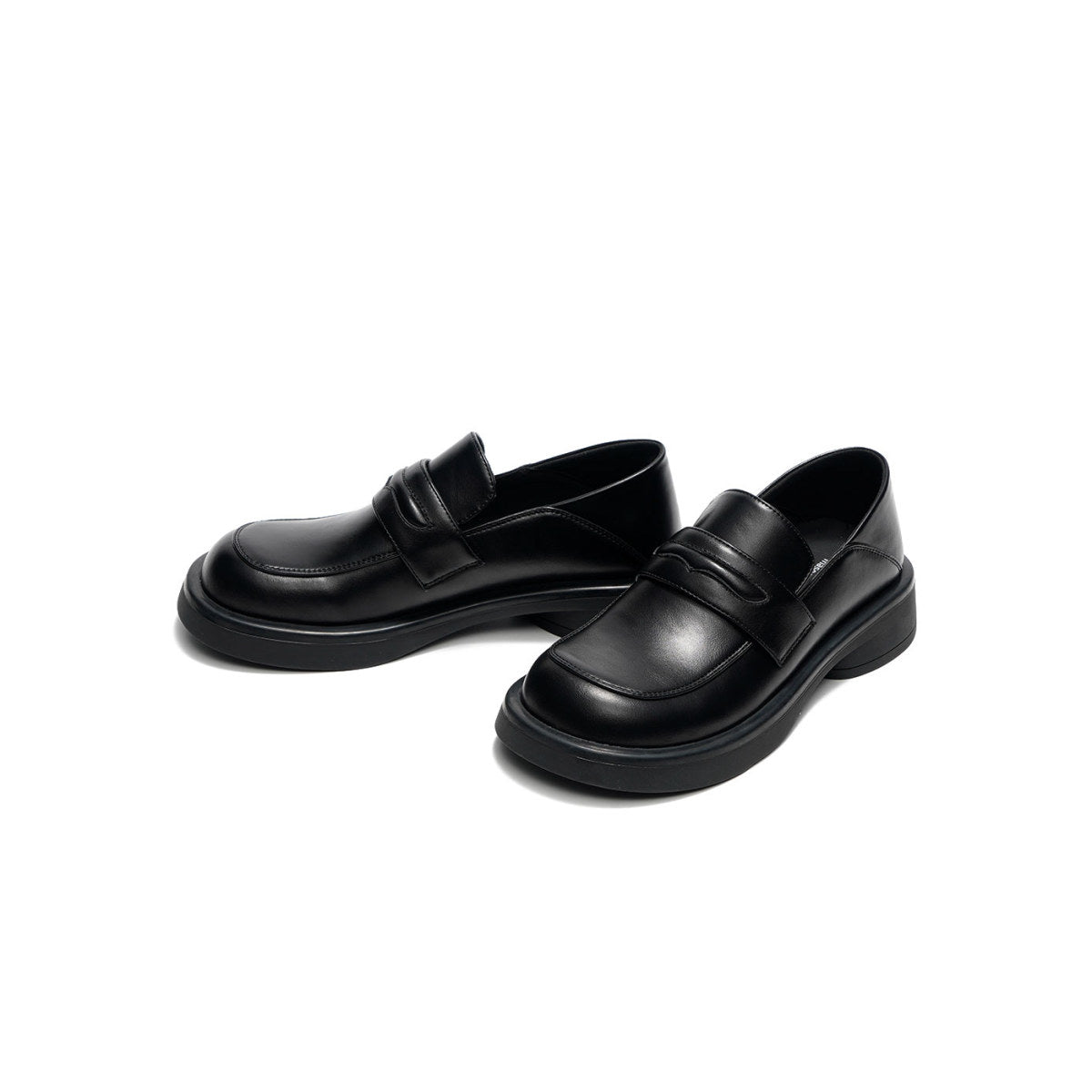 Preppy Black Platform Loafers-3