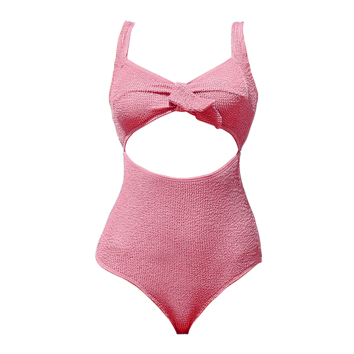 Pretty Pink Bowknot Ribbon One Piece Bikini with Back Cutout-3