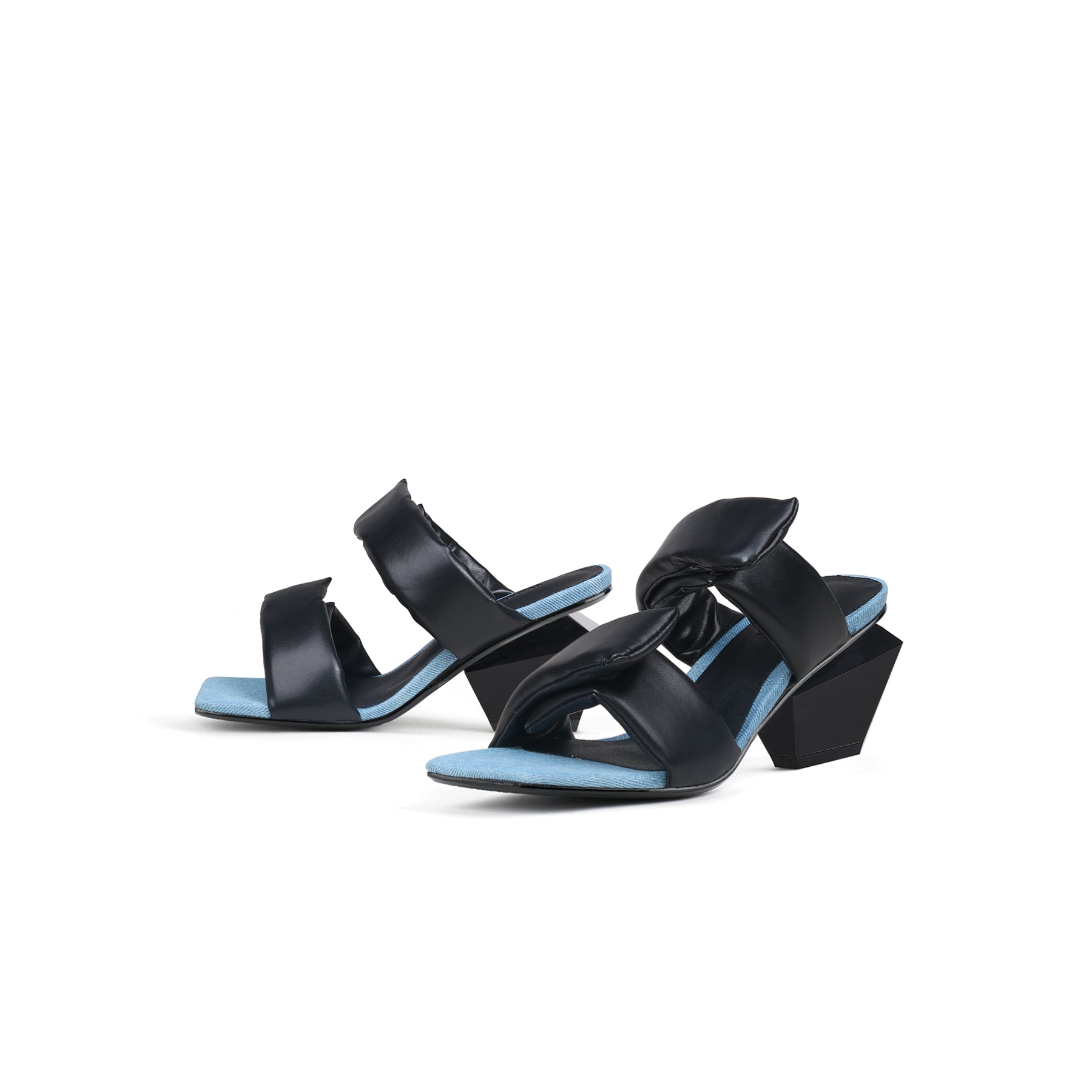 Quirky Padded Strap Mules-4