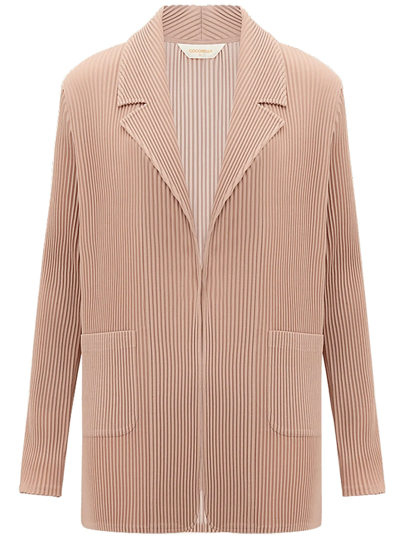 Salmon Pink Pleated Blazer
