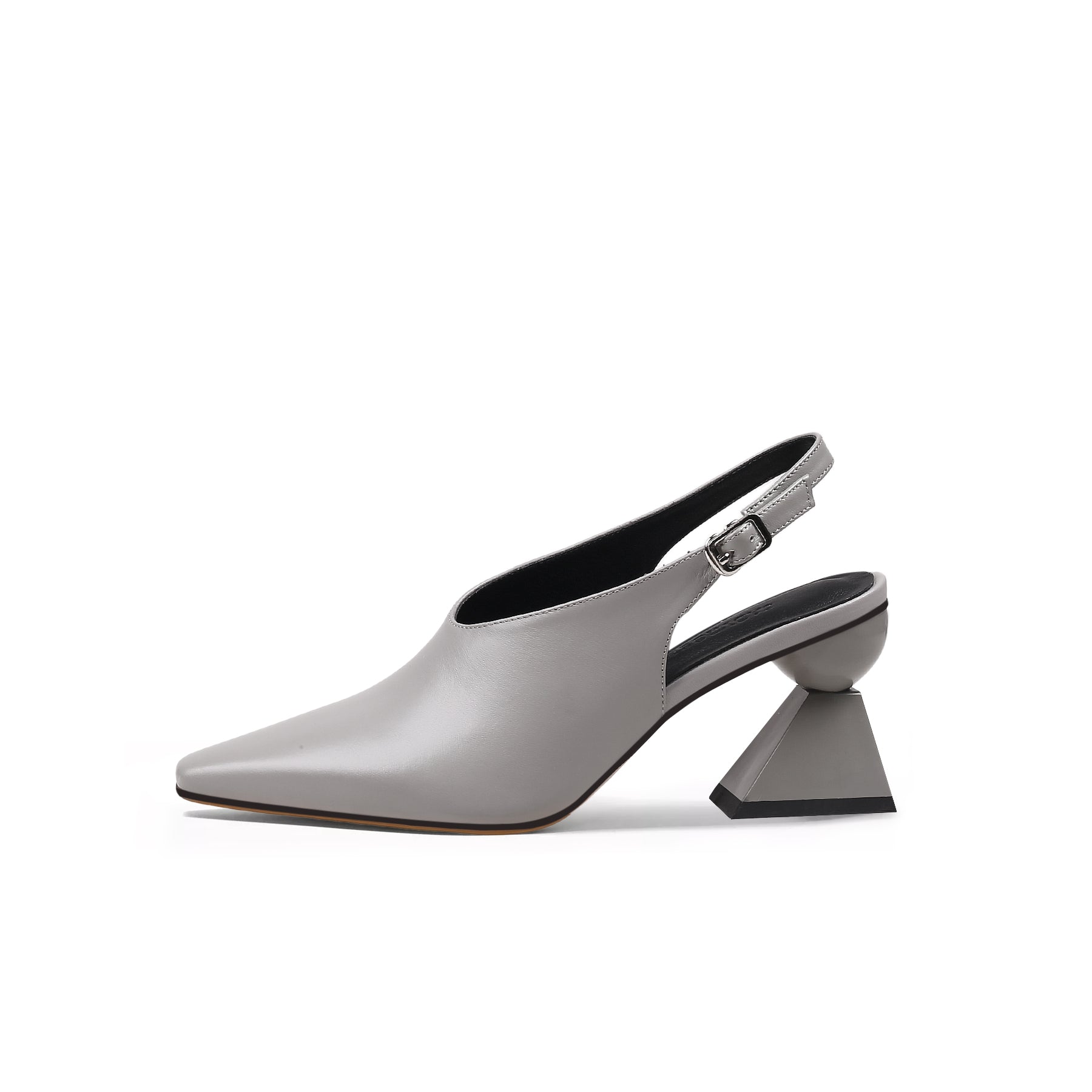 Pointed Toe Slingback Geometric Heel Mules-5