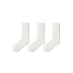 Thick All-season Men 3pcs White Sport Over-calf Socks Set-0