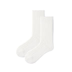 Thick All-season Men 3pcs White Sport Over-calf Socks Set-1