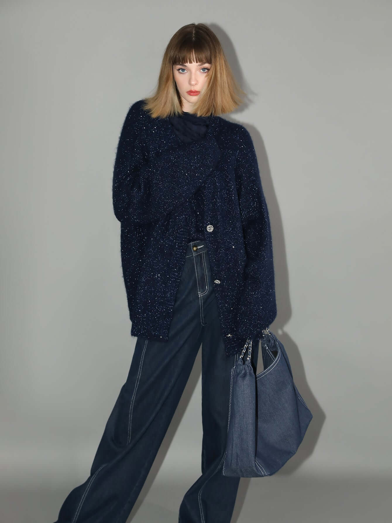 Vintage High-Waisted Wide Denim Jeans-1