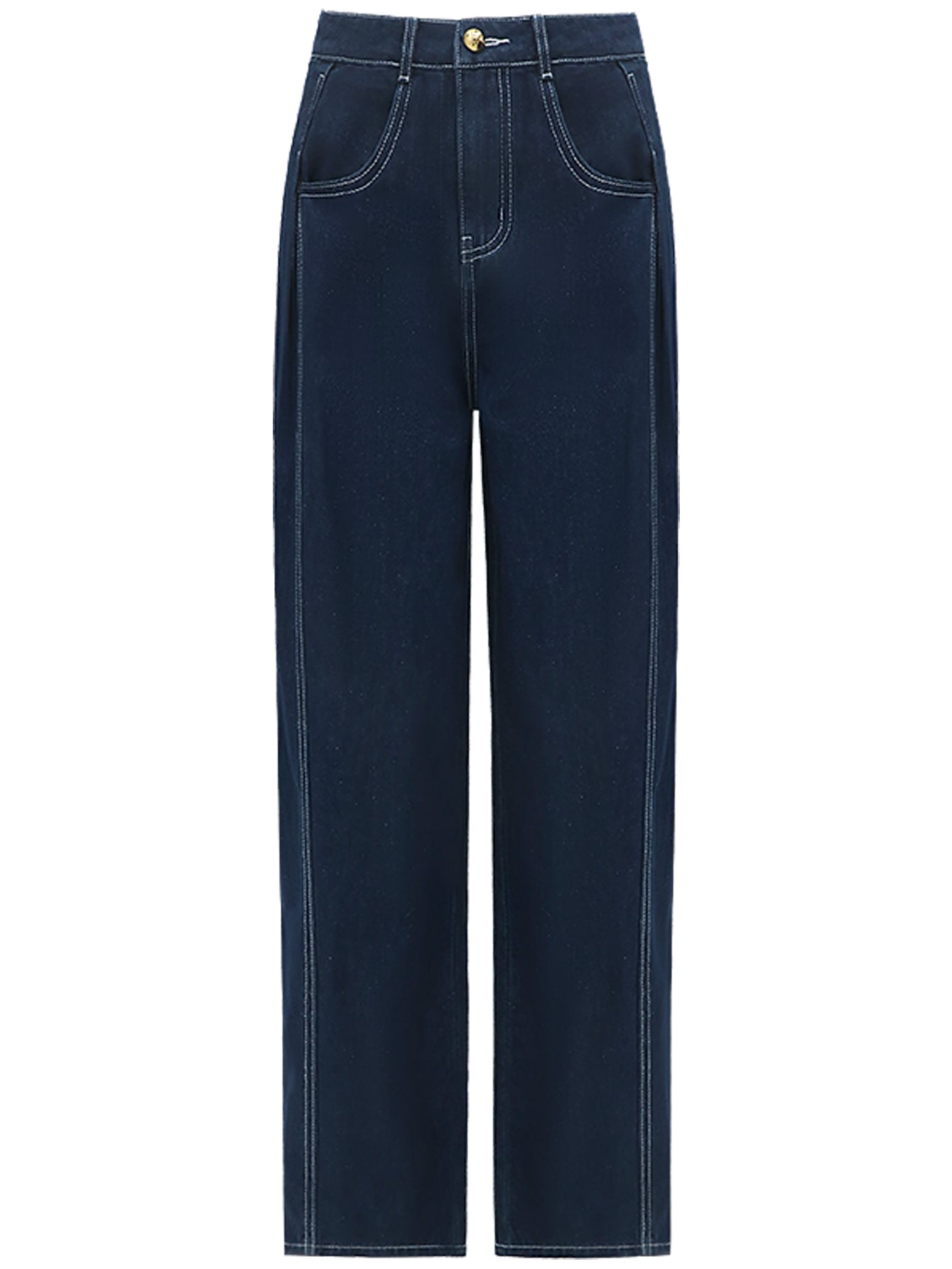 Vintage High-Waisted Wide Denim Jeans-3