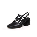 Chic Woven Leather Ankle Strap Mules-1